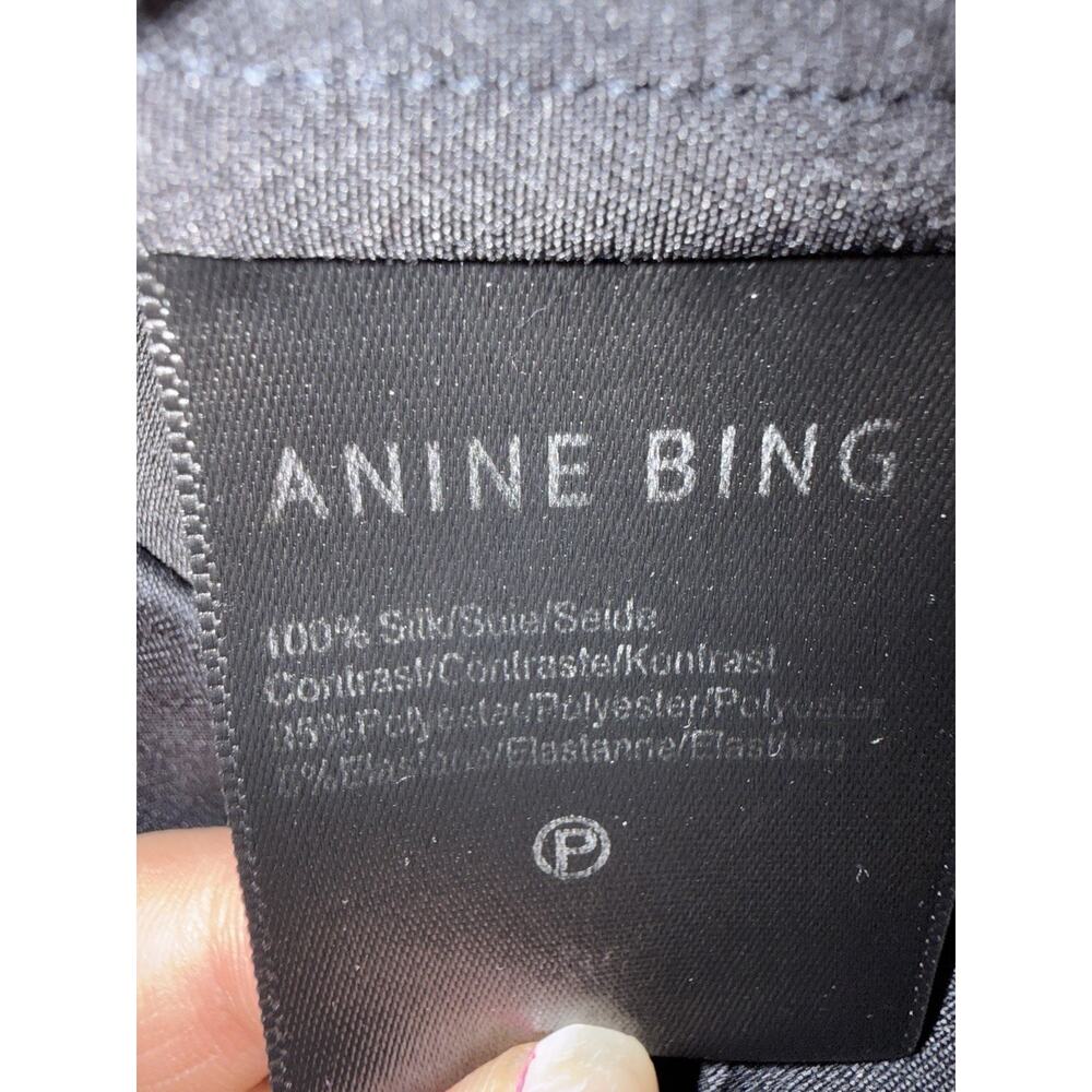 Anine Bing Carrie Silk Charmeuse Pants 26 Black High Rise Wide Leg Pants - Picture 11 of 12